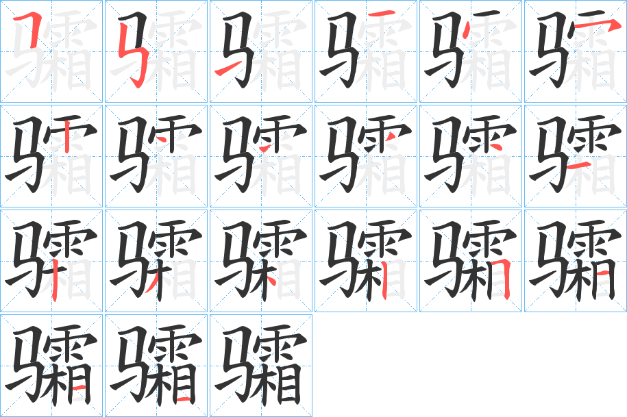骦字完整笔顺步骤图