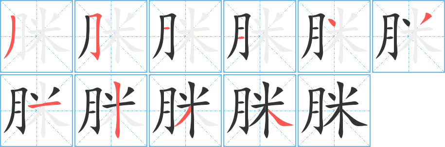 脒字完整笔顺步骤图