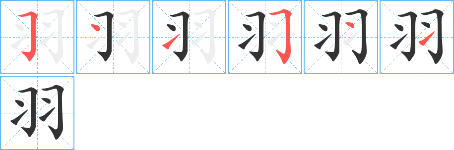 羽字完整笔顺步骤图