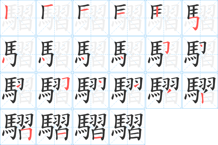 騽字笔顺步骤