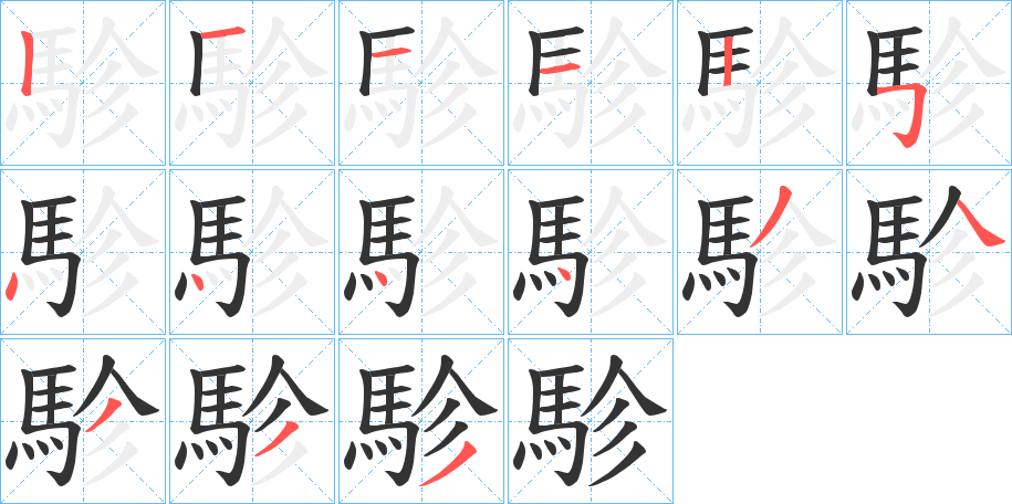 駗字笔顺步骤