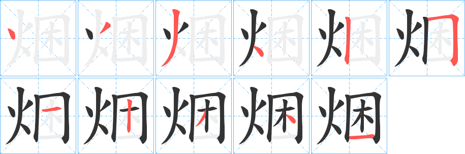 焑字笔顺步骤