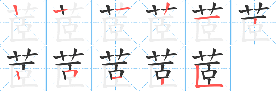 茝字完整笔顺步骤图