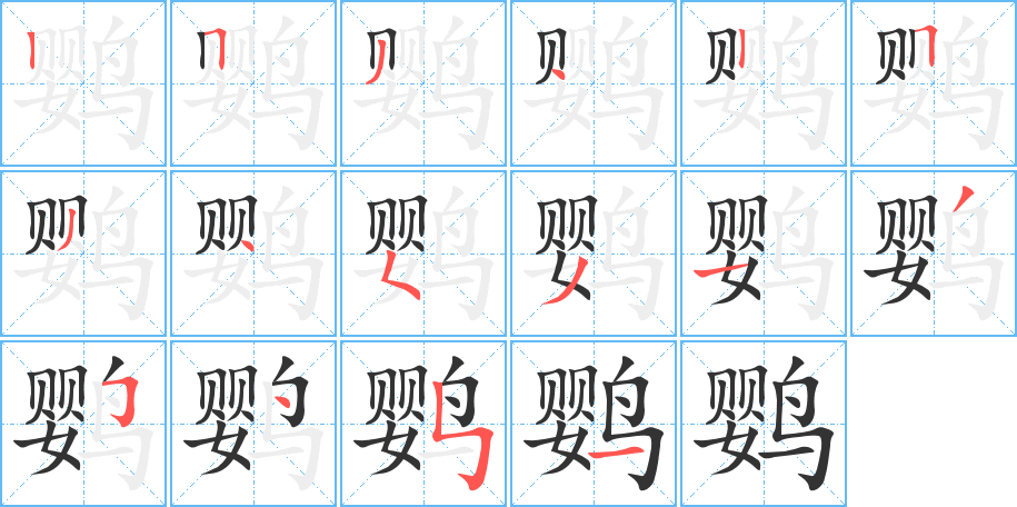 鹦字完整笔顺步骤图