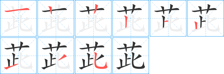 茈字完整笔顺步骤图
