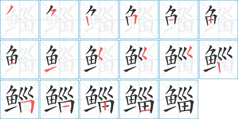 鲻字完整笔顺步骤图