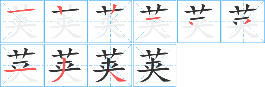 荚字完整笔顺步骤图