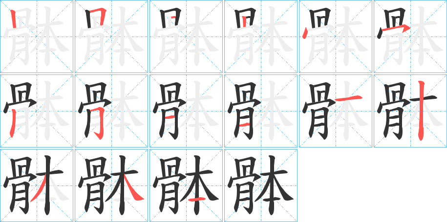 骵字笔顺步骤