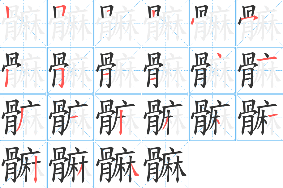 髍字笔顺步骤