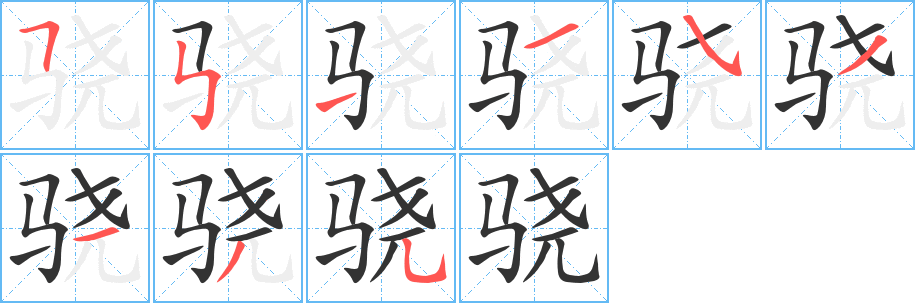 骁字完整笔顺步骤图