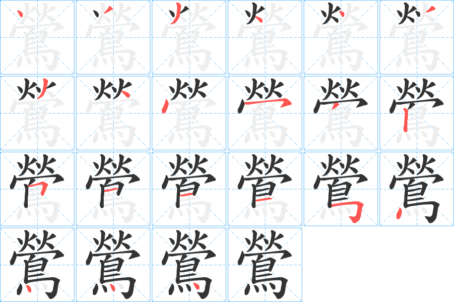 鶯字完整笔顺步骤图