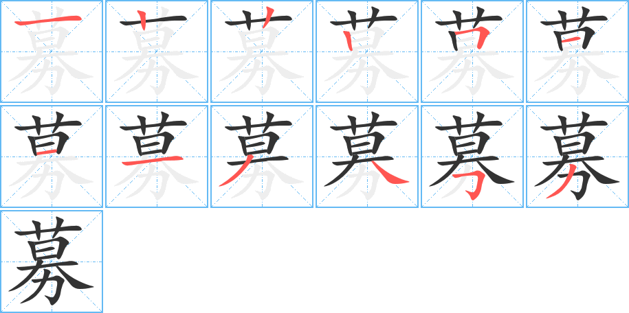 募字完整笔顺步骤图