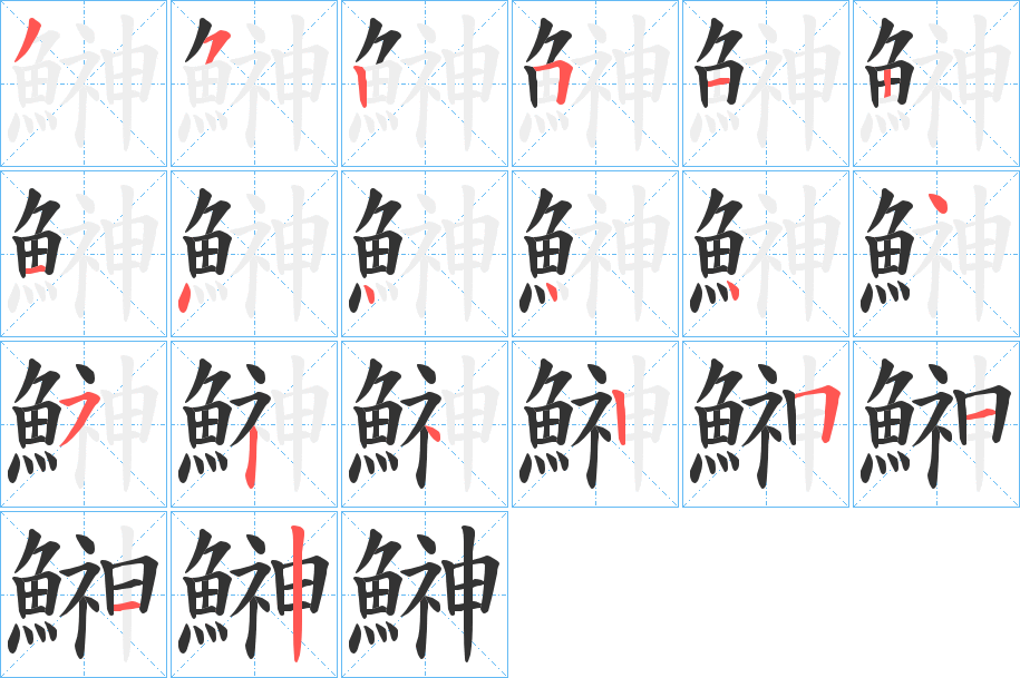 鰰字完整笔顺步骤图