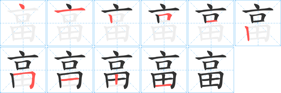 畗字笔顺步骤