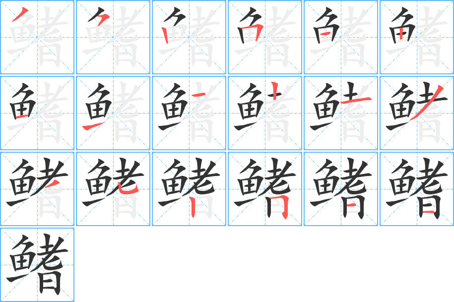 鳍字完整笔顺步骤图