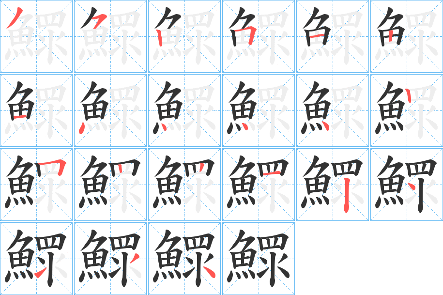 鰥字完整笔顺步骤图