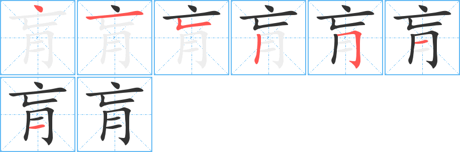 肓字完整笔顺步骤图