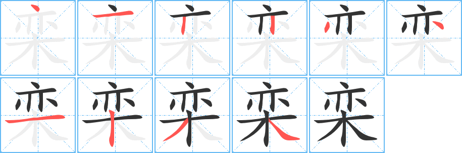 栾字完整笔顺步骤图