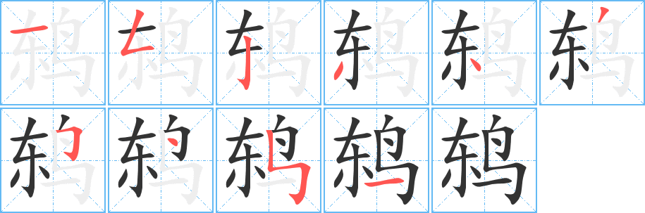 鸫字完整笔顺步骤图