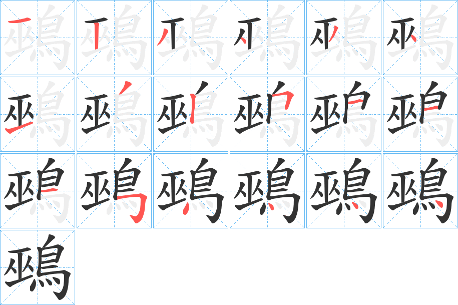 鵐字完整笔顺步骤图