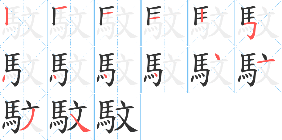 馼字笔顺步骤