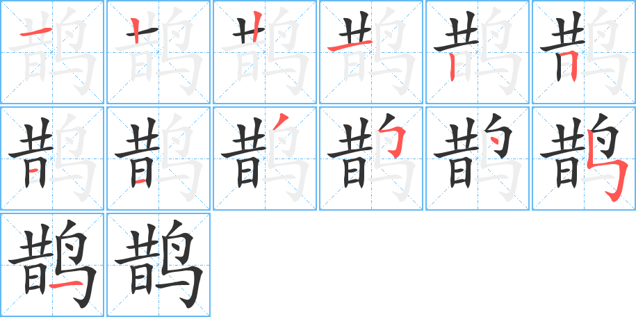 鹊字完整笔顺步骤图