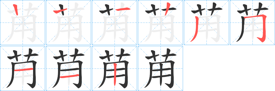 苚字笔顺步骤