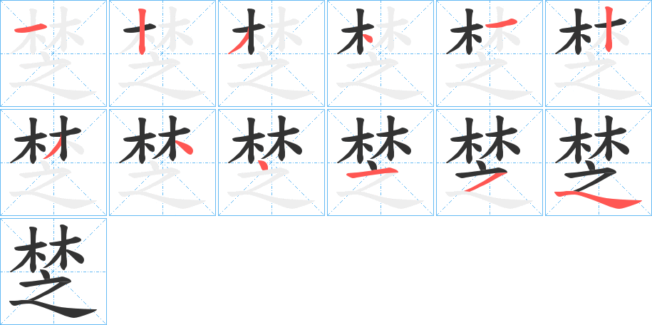 椘字笔顺步骤