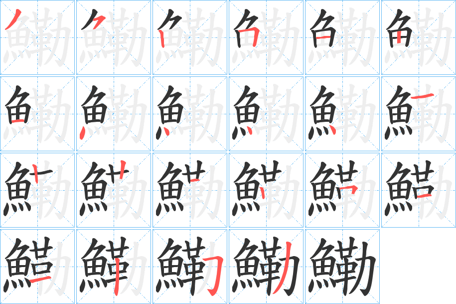 鰳字完整笔顺步骤图