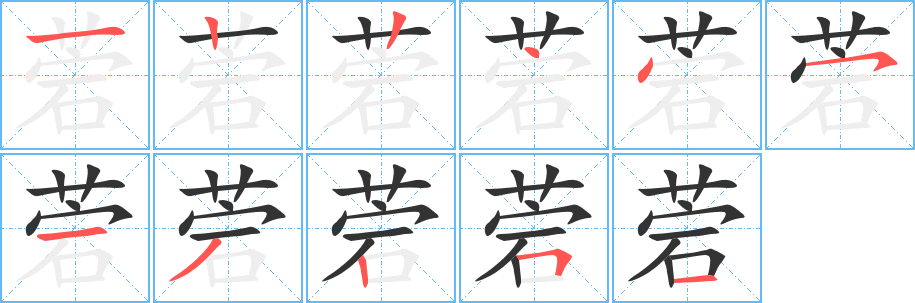 菪字完整笔顺步骤图