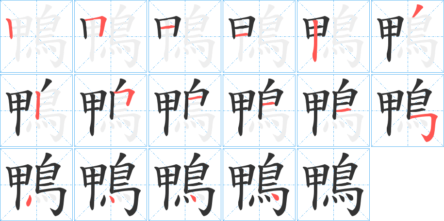 鴨字完整笔顺步骤图