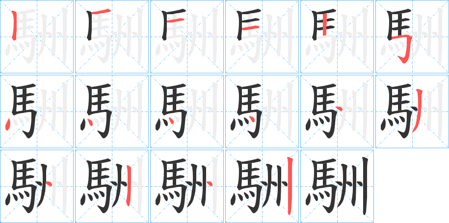 駲字笔顺步骤