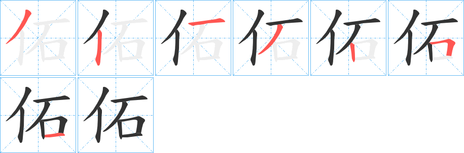 佦字笔顺步骤