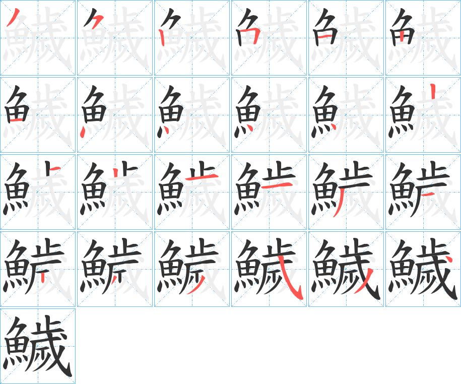 鱥字完整笔顺步骤图