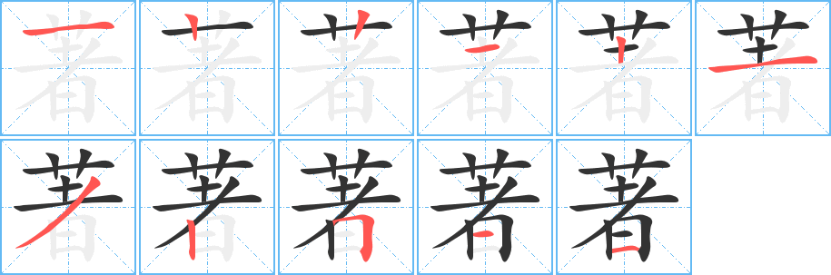 著字完整笔顺步骤图