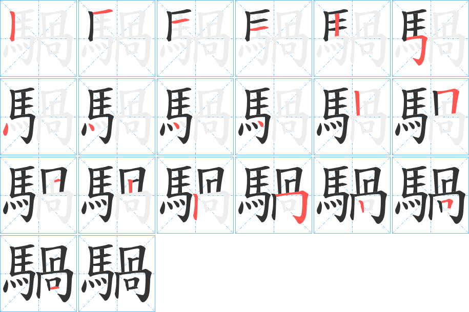 騧字笔顺步骤