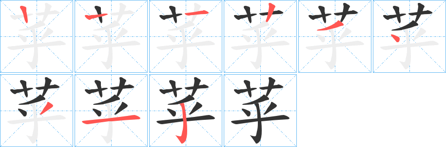 苸字笔顺步骤