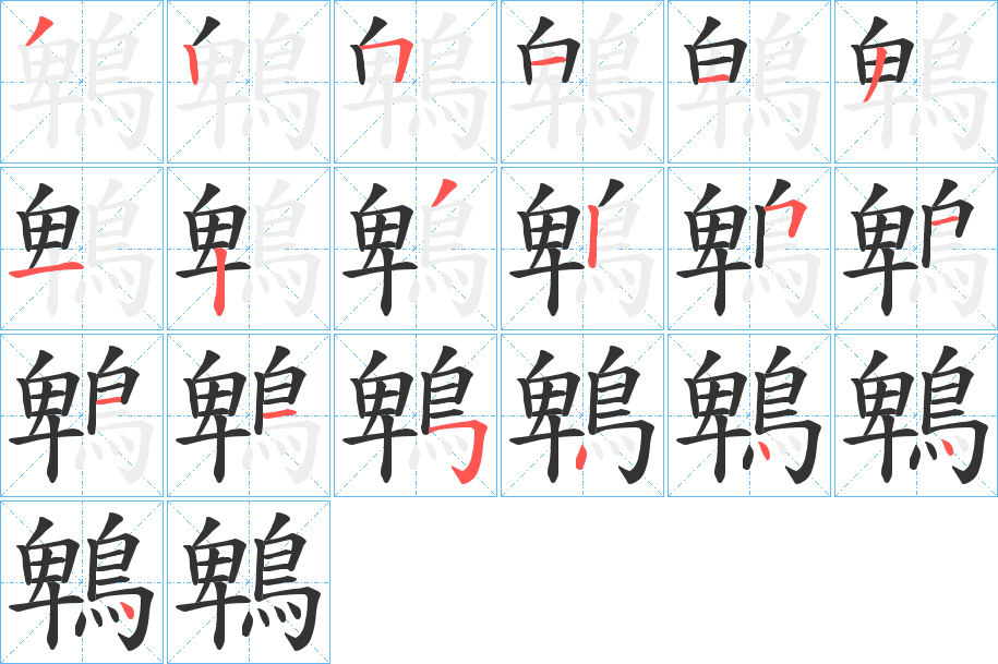 鵯字完整笔顺步骤图