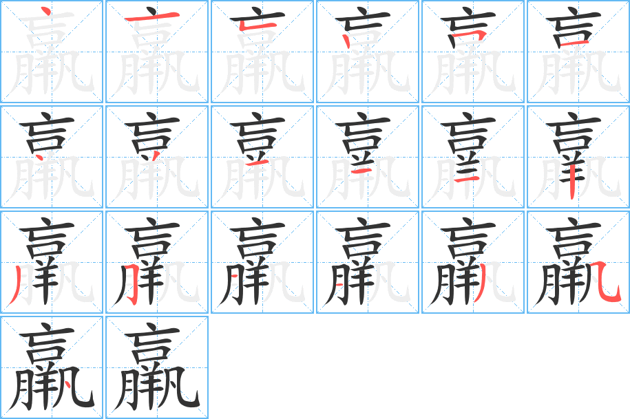 羸字完整笔顺步骤图