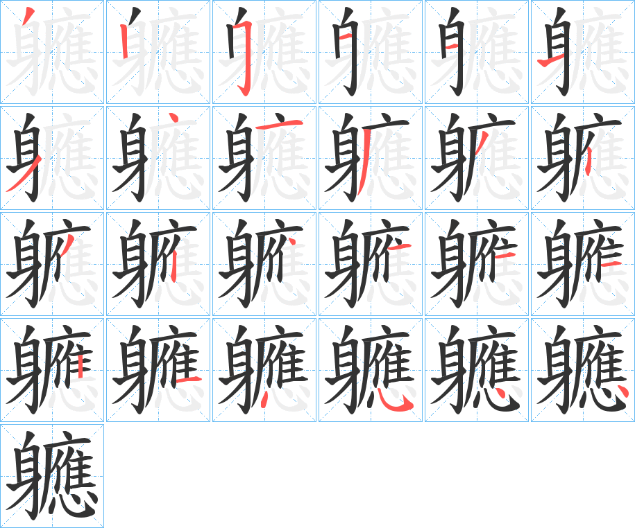 軈字笔顺步骤