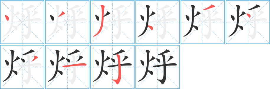 烀字完整笔顺步骤图