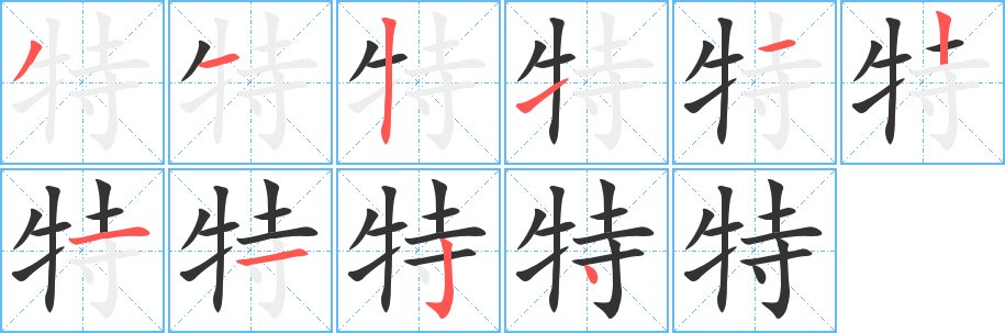 特字完整笔顺步骤图
