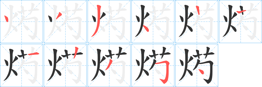 烵字笔顺步骤