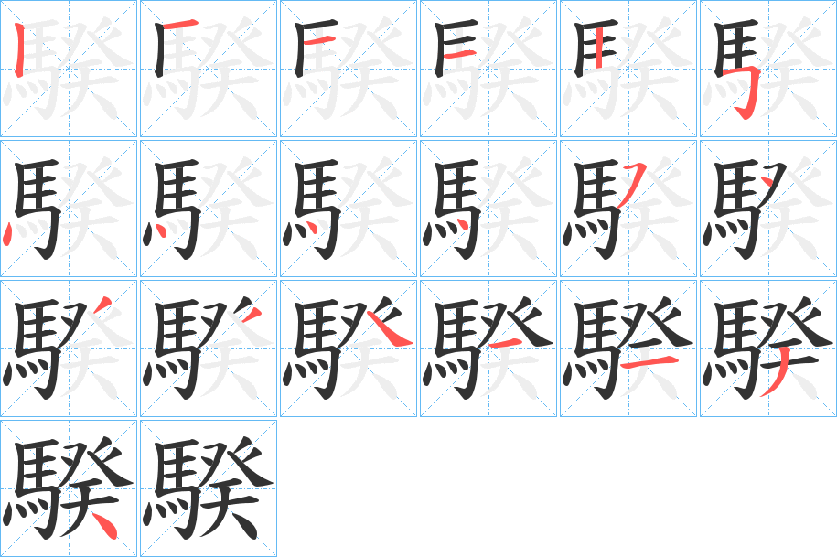 騤字完整笔顺步骤图
