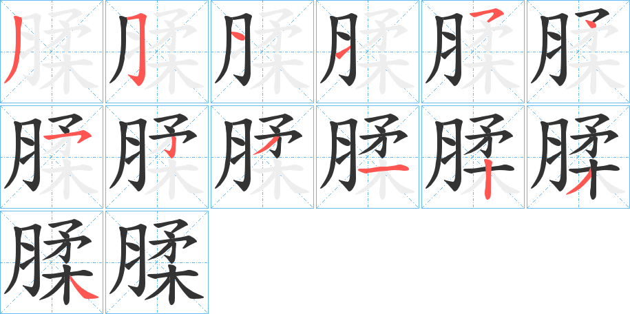 腬字笔顺步骤