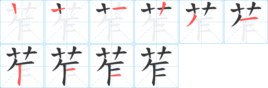 苲字完整笔顺步骤图
