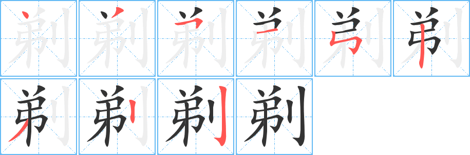 剃字完整笔顺步骤图