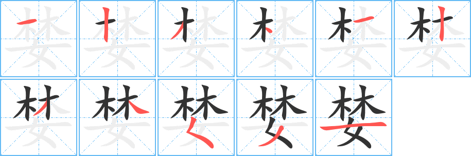 婪字完整笔顺步骤图