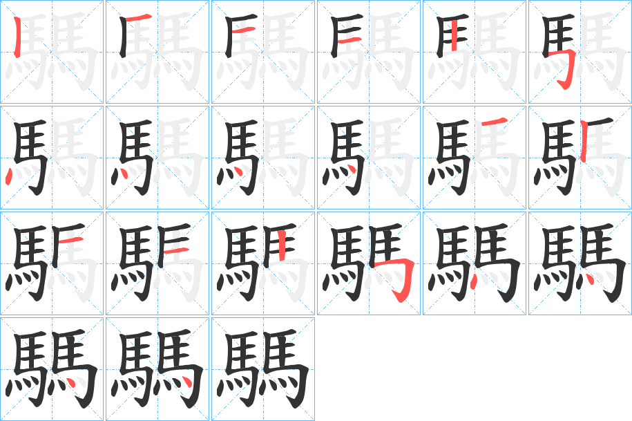 騳字完整笔顺步骤图