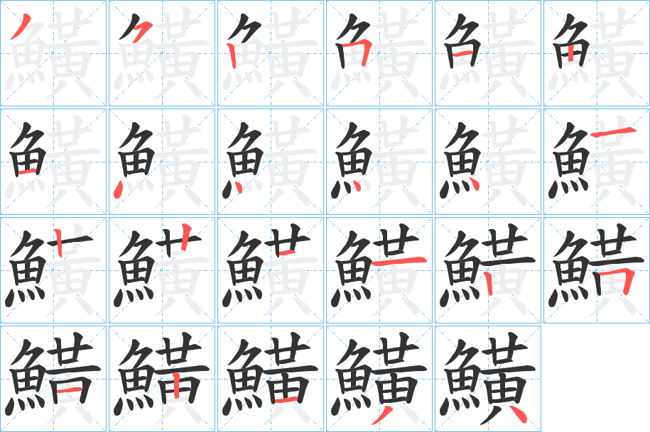 鱑字笔顺步骤